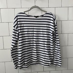 Bateau-neck, Drop-sleeve J Crew Striped Shirt